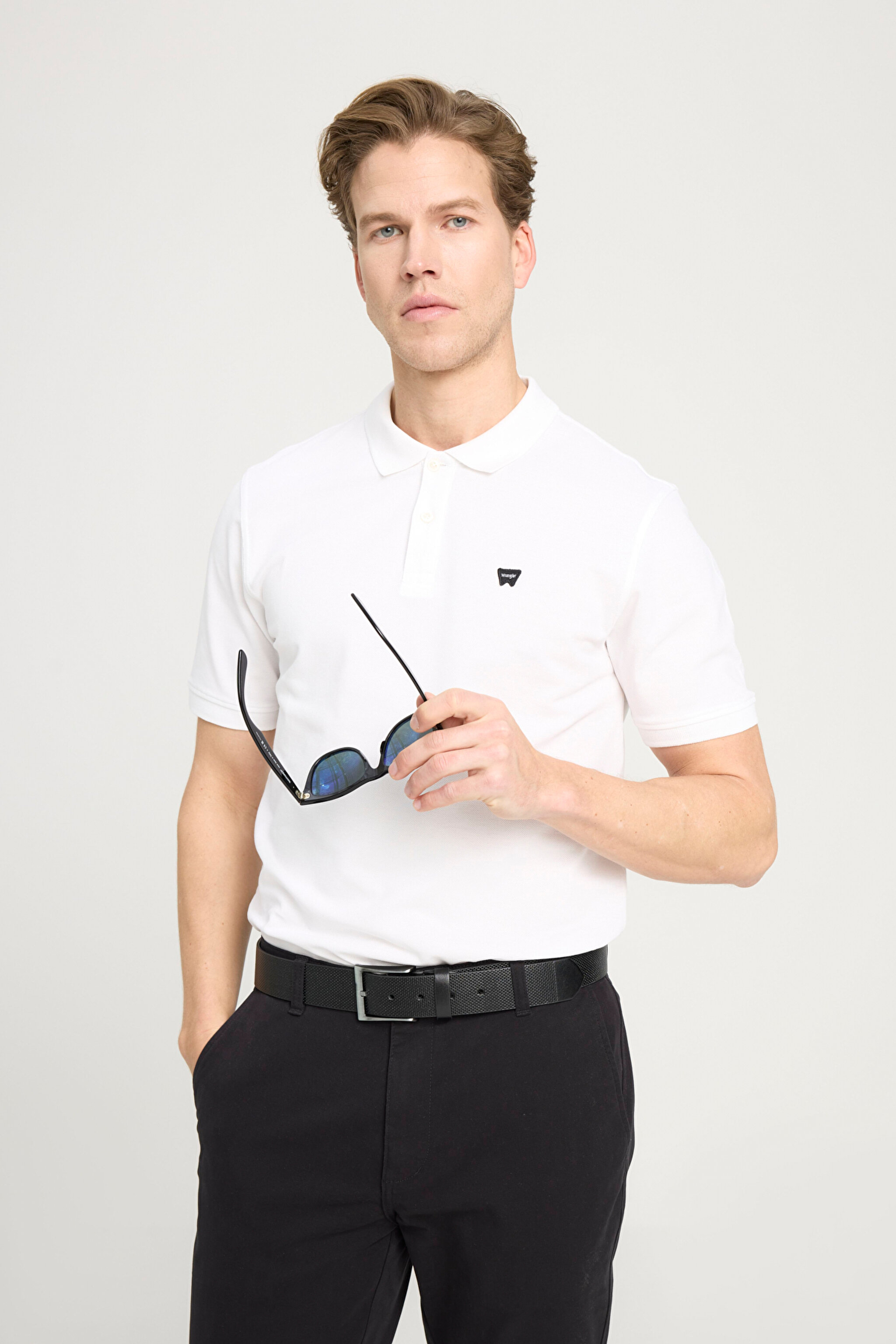 Regular Fit Normal Kesim Polo Yaka %100 Pamuk Beyaz Tişört