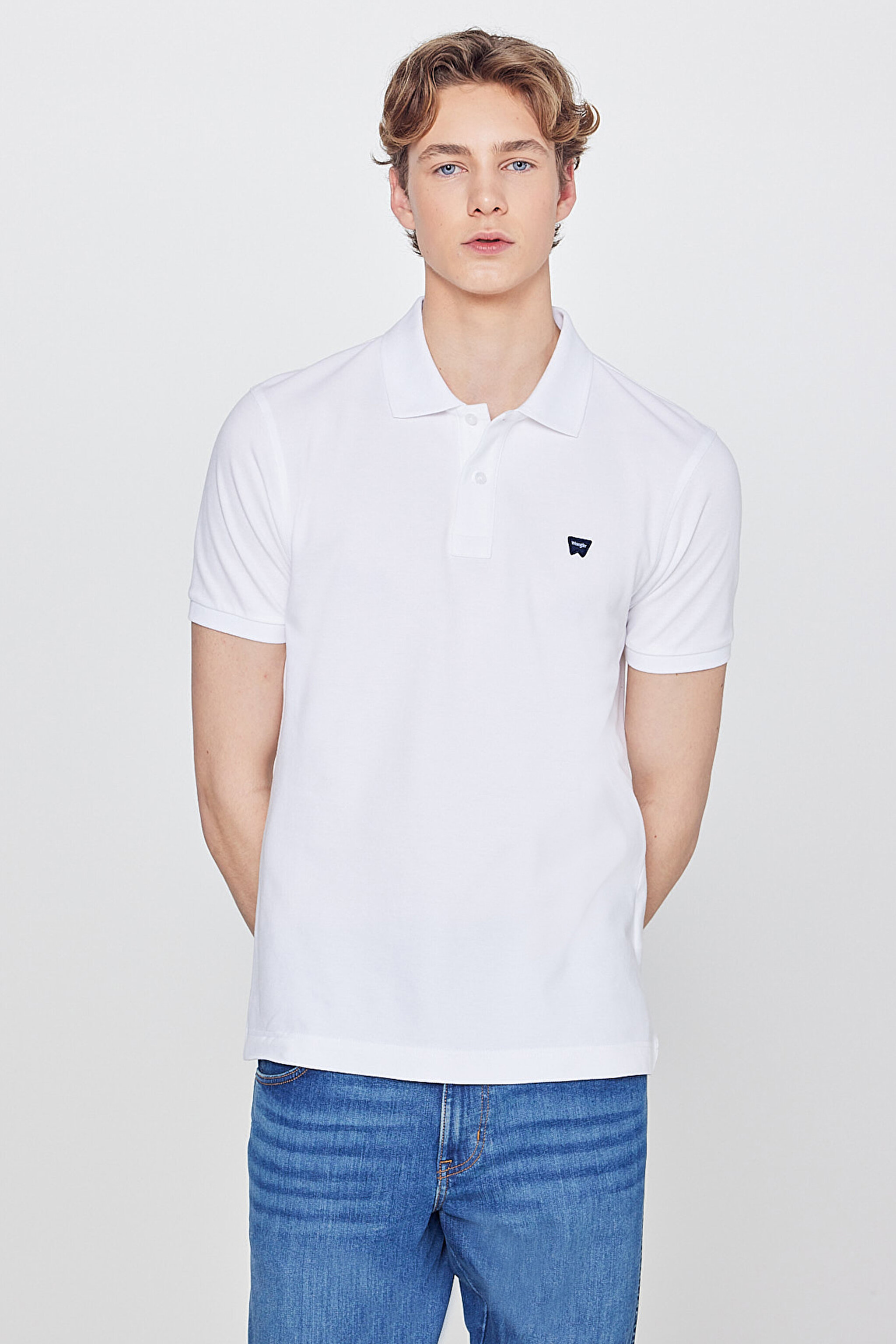 Regular Fit Normal Kesim Polo Yaka %100 Pamuk Beyaz Tişört - White-W7D5K4XX2T989 (görsel 2)