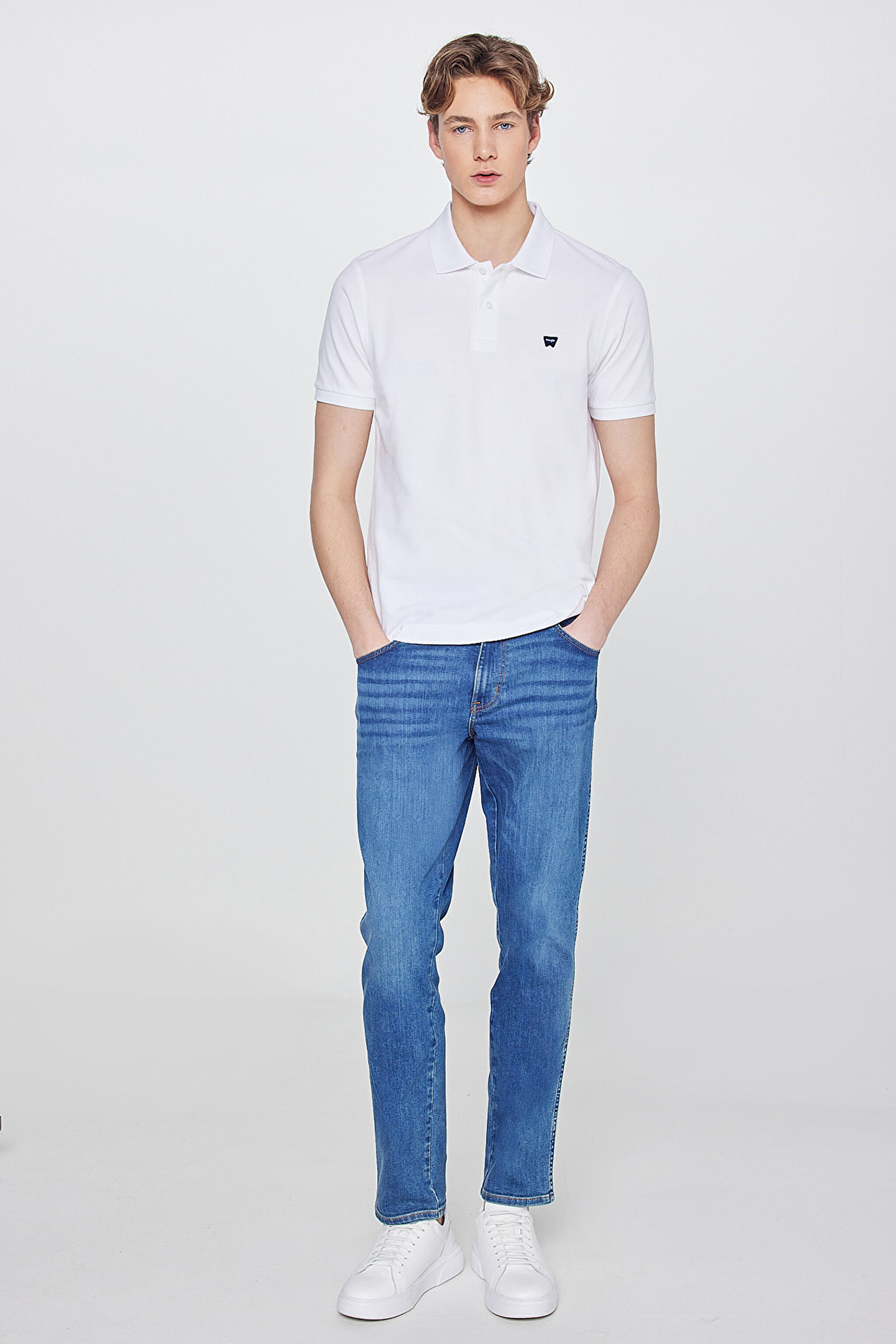 Regular Fit Normal Kesim Polo Yaka %100 Pamuk Beyaz Tişört - White-W7D5K4XX2T989 (görsel 3)