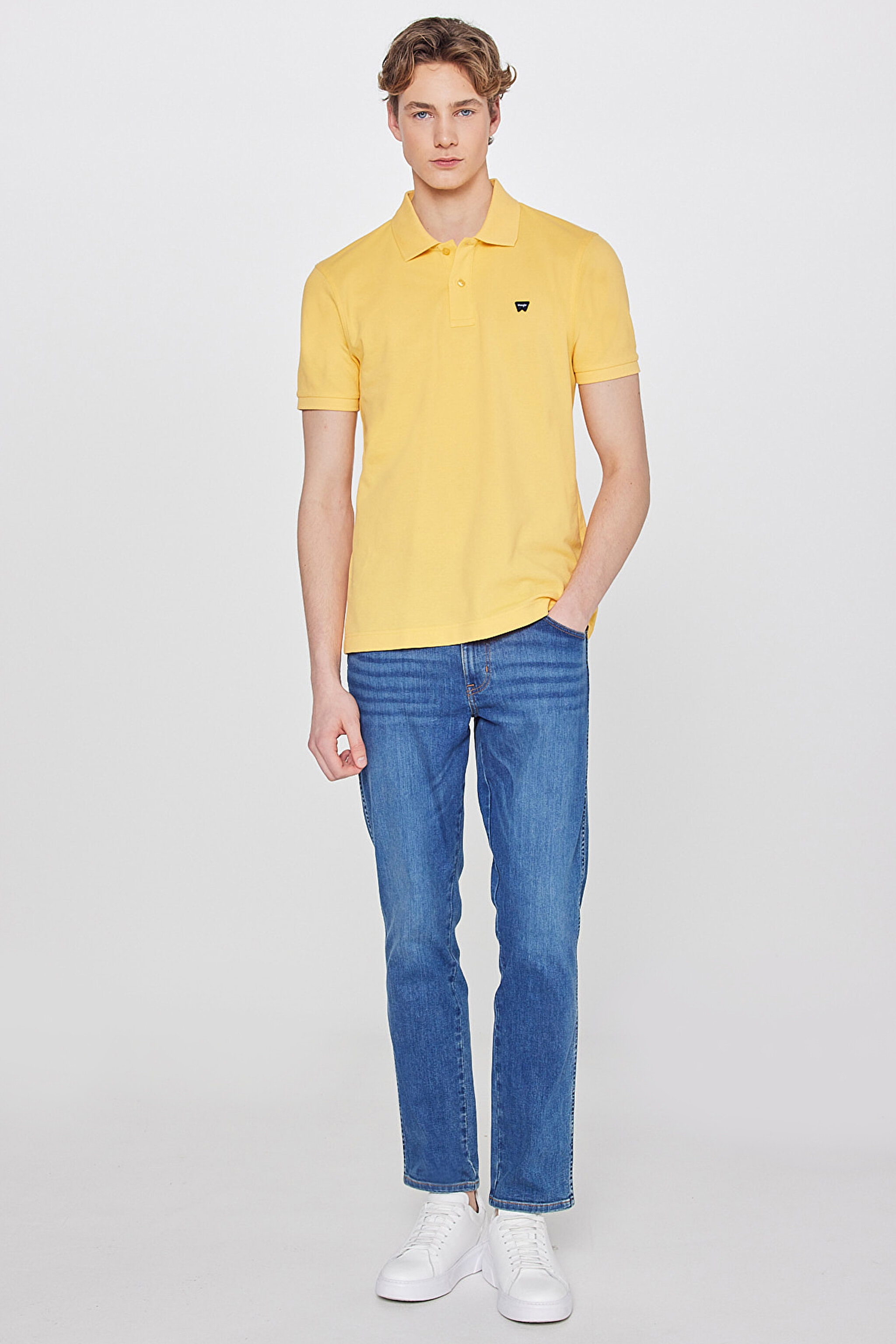 Regular Fit Normal Kesim Polo Yaka %100 Pamuk Sarı Tişört - Sunlight-W7D5K4XX2TXCU (görsel 3)