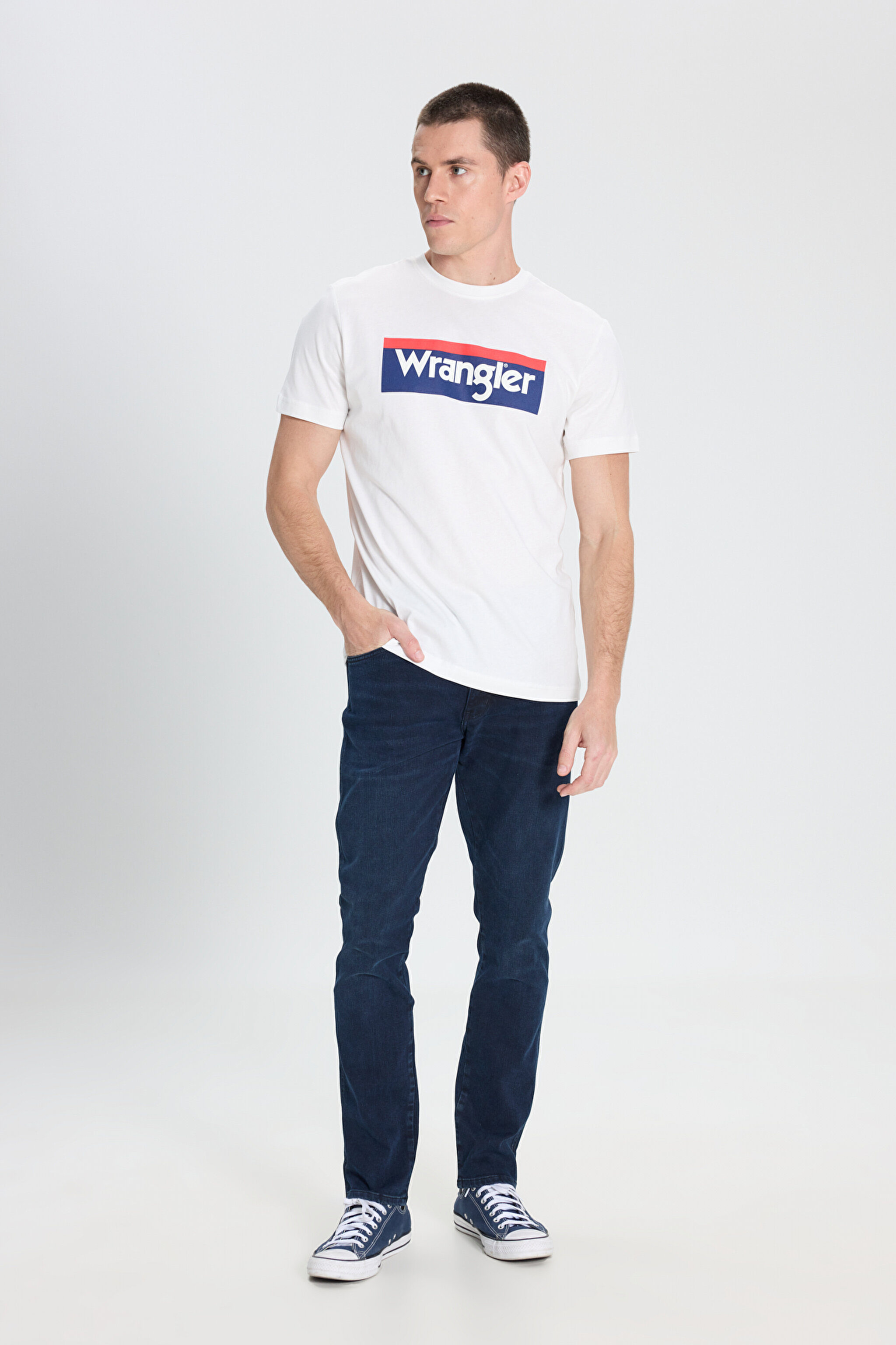 Regular Fit Normal Kesim %100 Pamuk Bisiklet Yaka Tişört - Off White-W7H4D3737 (görsel 3)