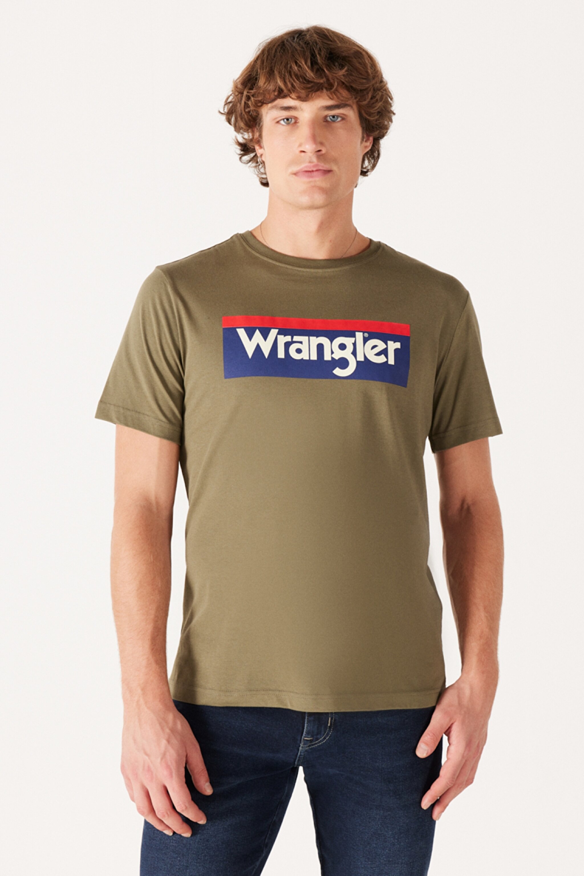 Regular Fit Normal Kesim %100 Pamuk Bisiklet Yaka Tişört - Dusty Olive-W7H4D3X45 (görsel 2)
