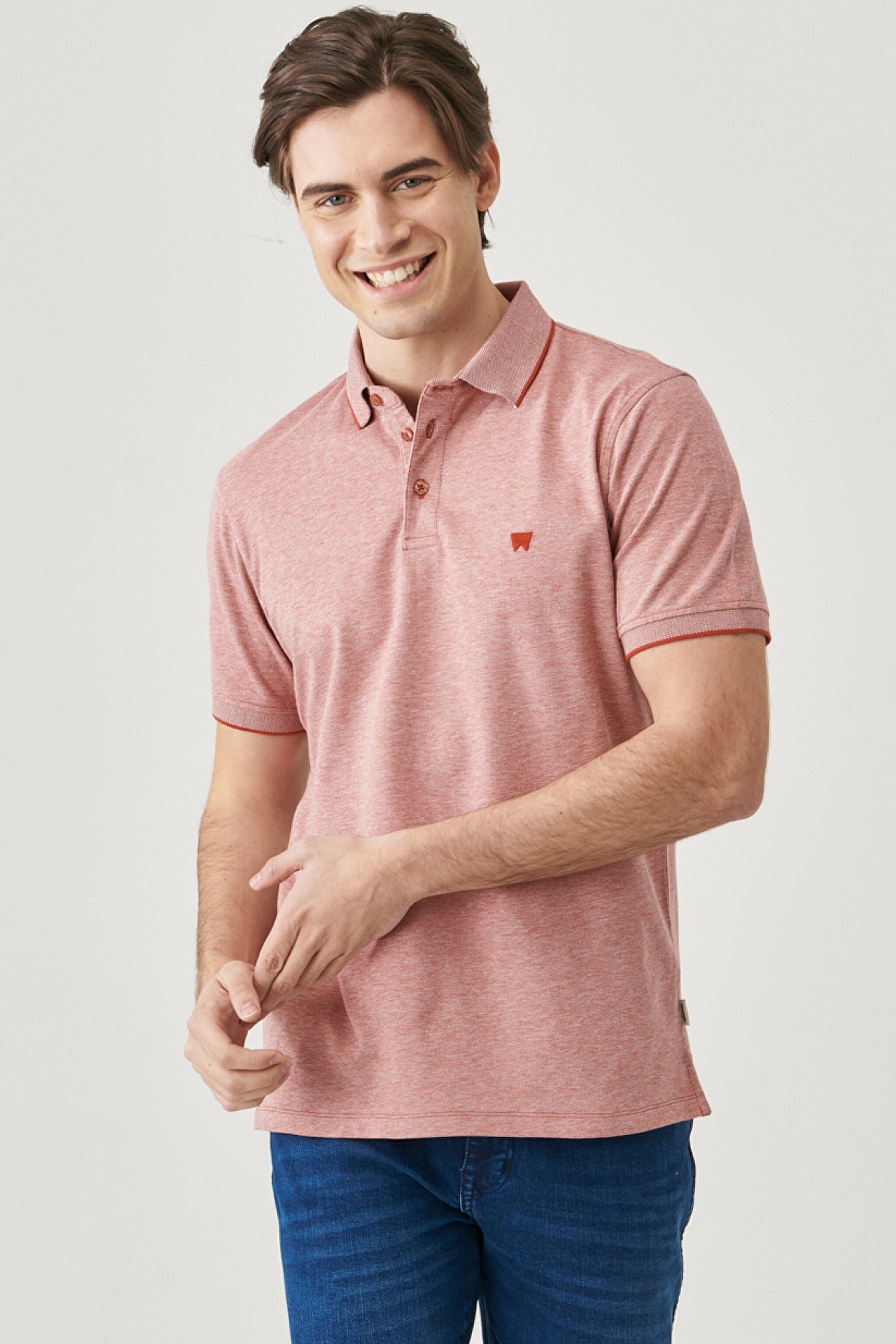 Regular Fit Normal Kesim Pamuklu Polo Yaka Tişört - Etruscan Red-W7H7KER11 (görsel 2)
