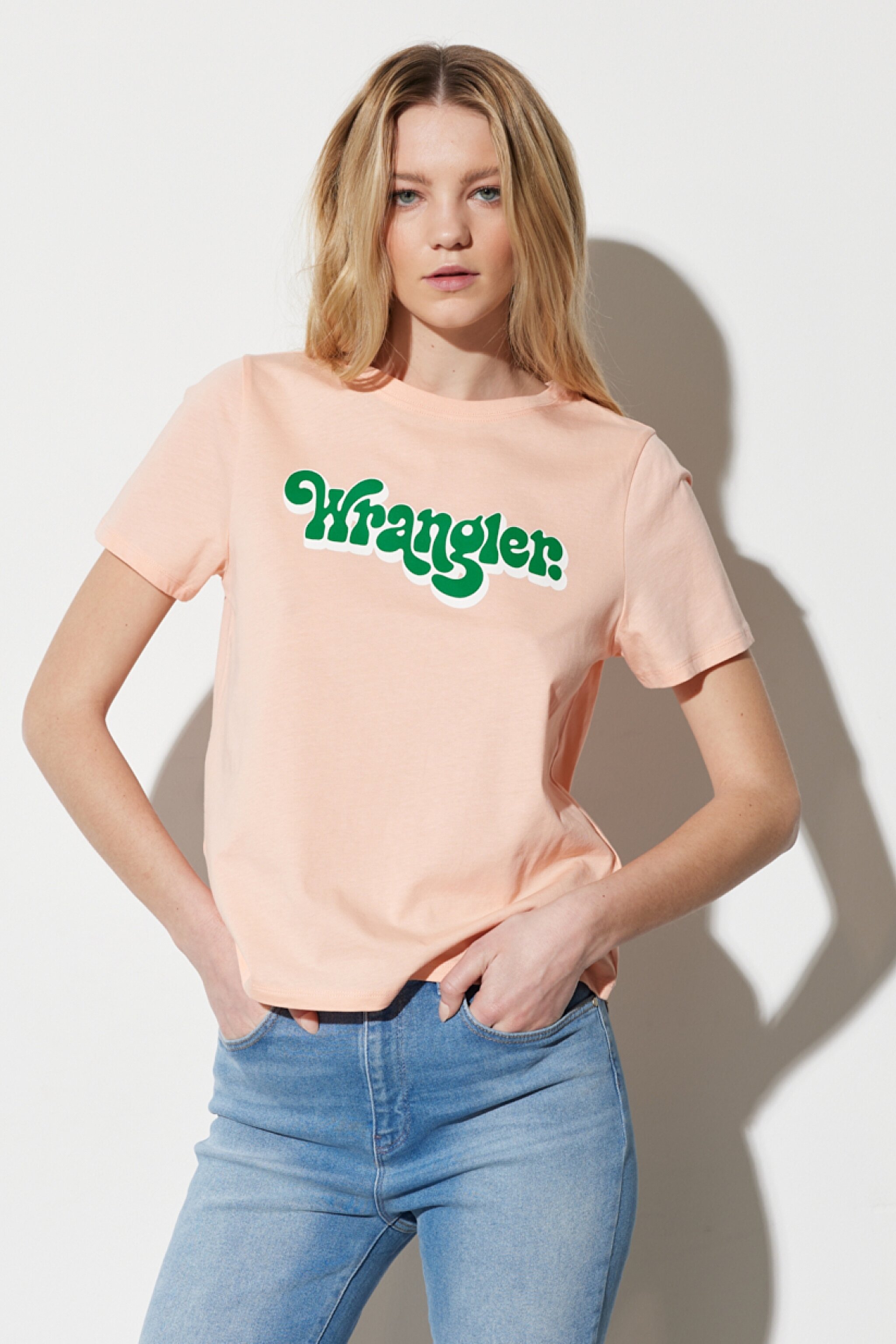 Regular Fit Normal Kesim %100 Pamuk Bisiklet Yaka Tişört - Peach Melba-W7N4D3P60