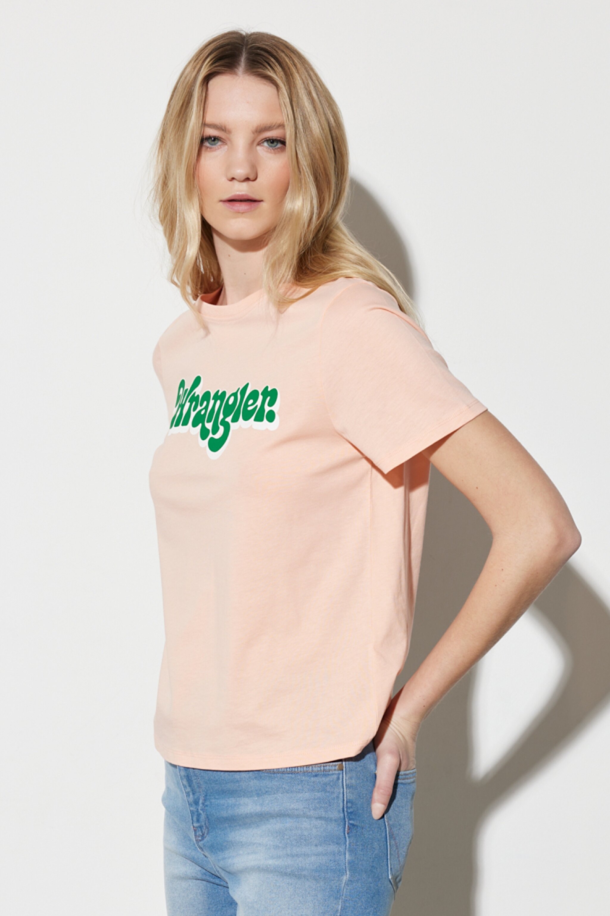 Regular Fit Normal Kesim %100 Pamuk Bisiklet Yaka Tişört - Peach Melba-W7N4D3P60 (görsel 2)