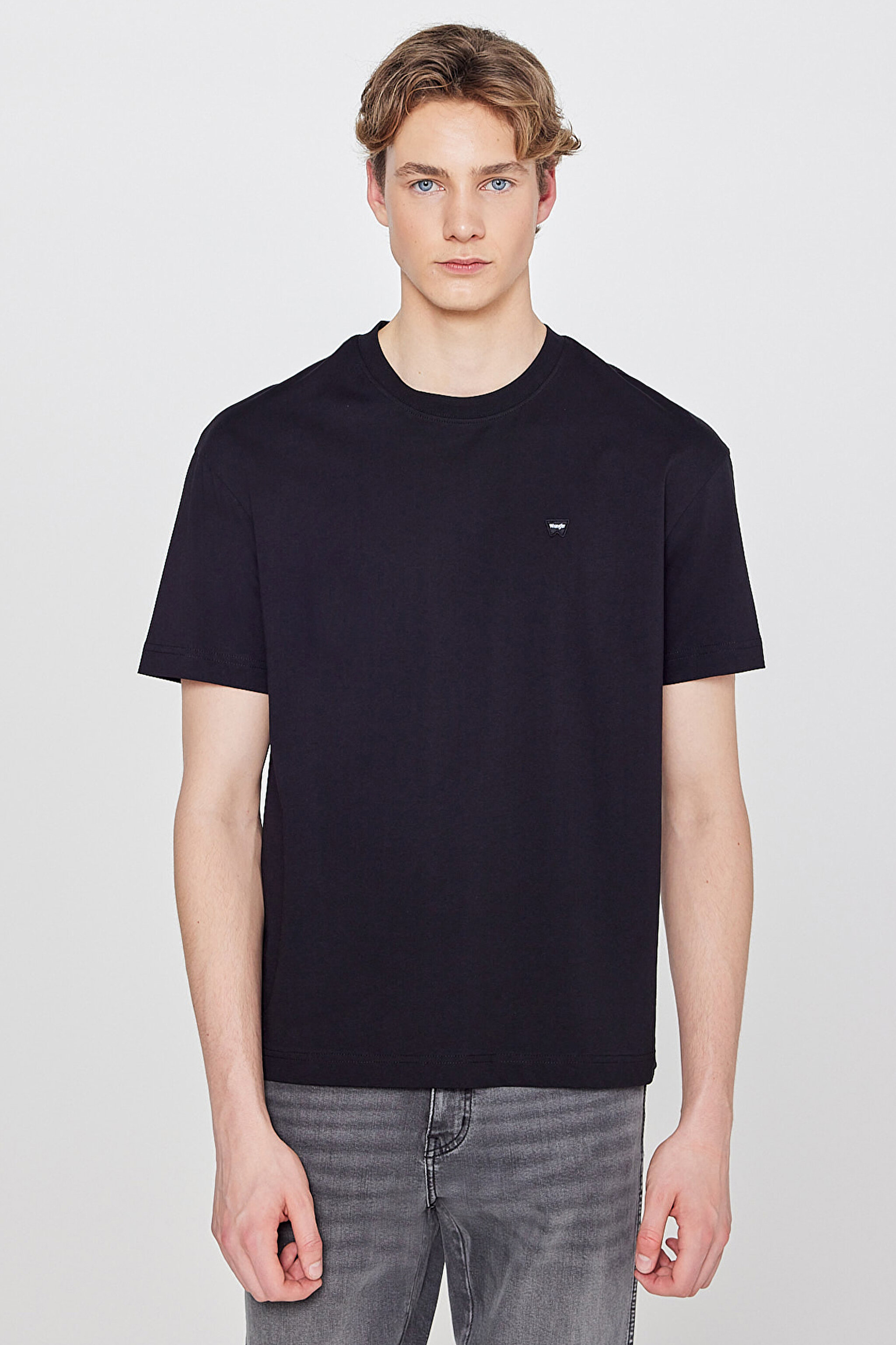 Regular Fit Normal Kesim Bisiklet Yaka %100 Pamuk Siyah Tişört - Black-W7NM203877001 (görsel 2)