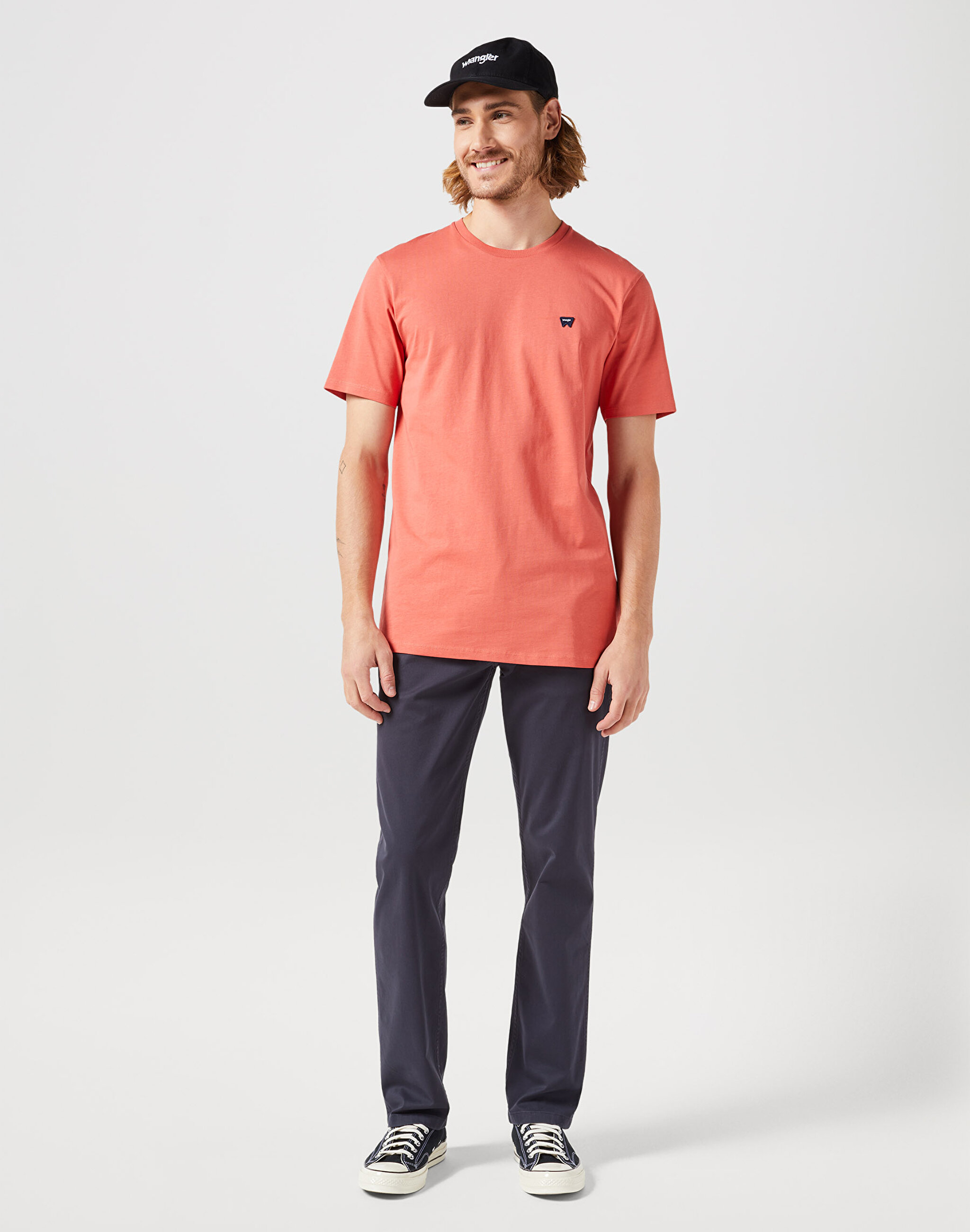 Regular Fit Normal Kesim Bisiklet Yaka %100 Pamuk Turuncu Tişört - Burnt Sienna-W7NM20387733L (görsel 2)