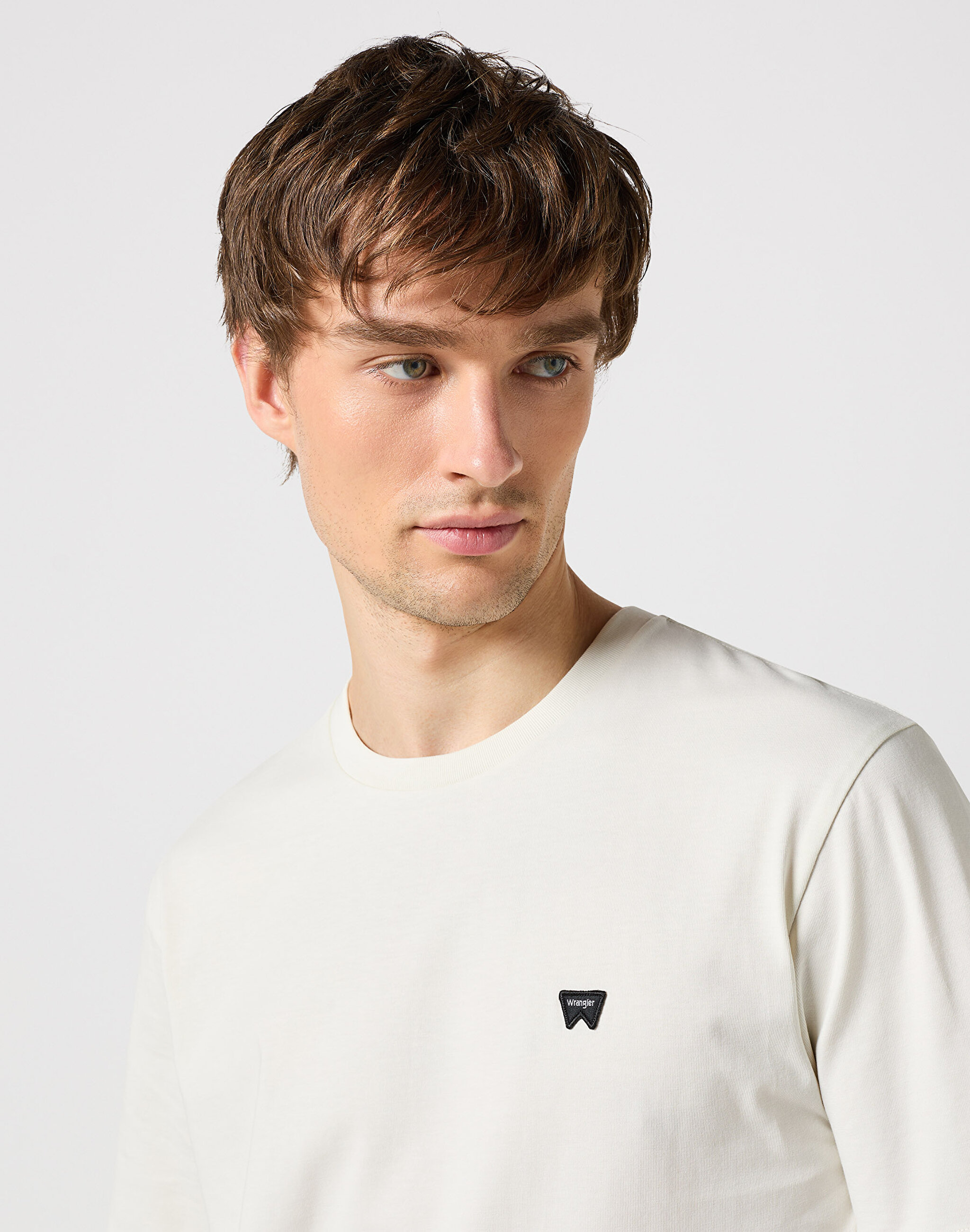 Regular Fit Normal Kesim Bisiklet Yaka %100 Pamuk Kırık Beyaz Tişört - Vintage White-W7NM20387742L (görsel 4)