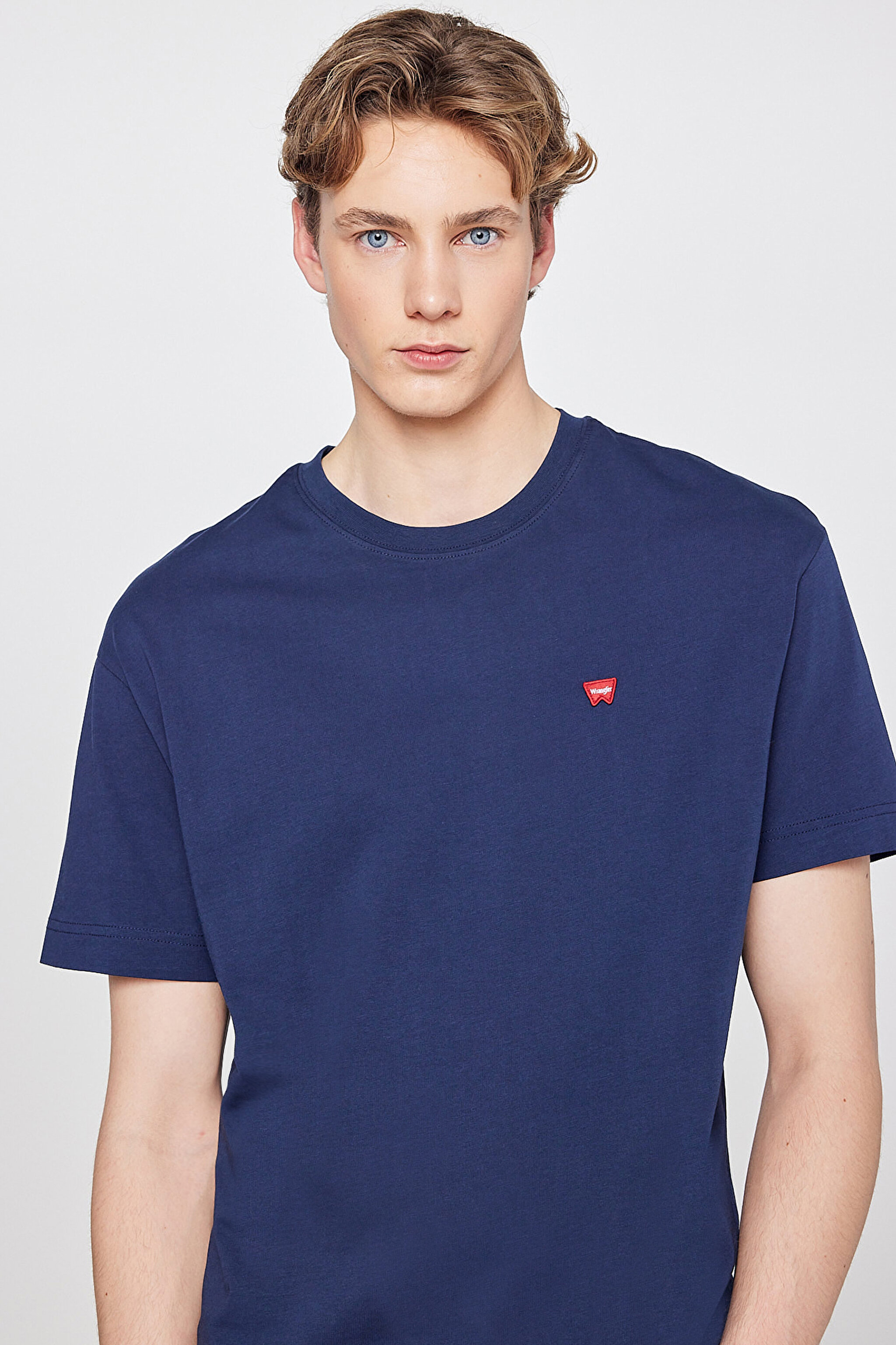 Relaxed Fit Rahat Kesim Bisiklet Yaka %100 Pamuk Tişört - Navy-W7NM203877W72 (görsel 4)