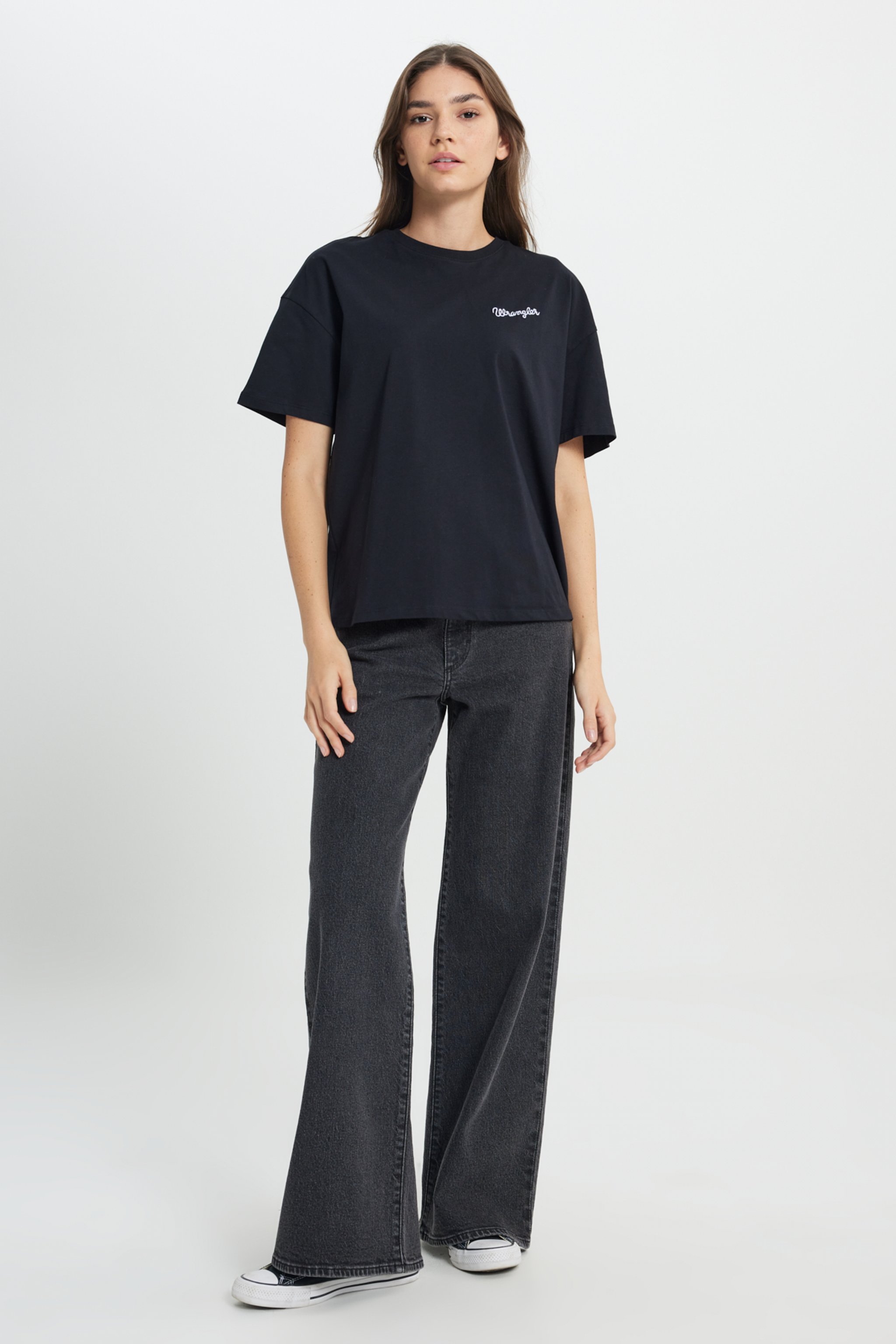 Regular Fit Normal Kesim Bisiklet Yaka %100 Pamuk Siyah Tişört - Black-W7R4EE001 (görsel 3)