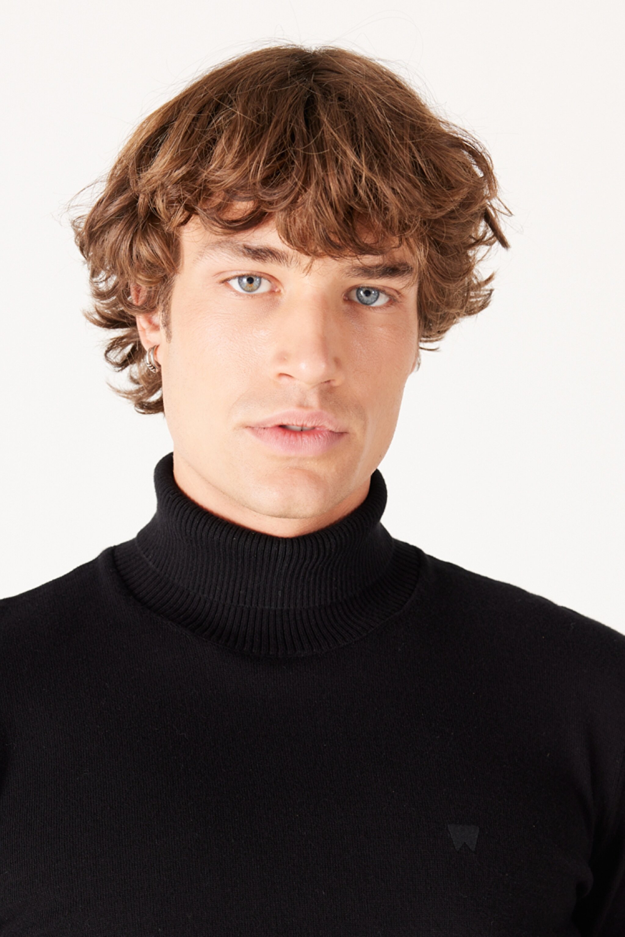 Regular Fit Normal Kesim %100 Pamuk Balıkçı Yaka Siyah Triko - Black-W8D42P100 (görsel 4)