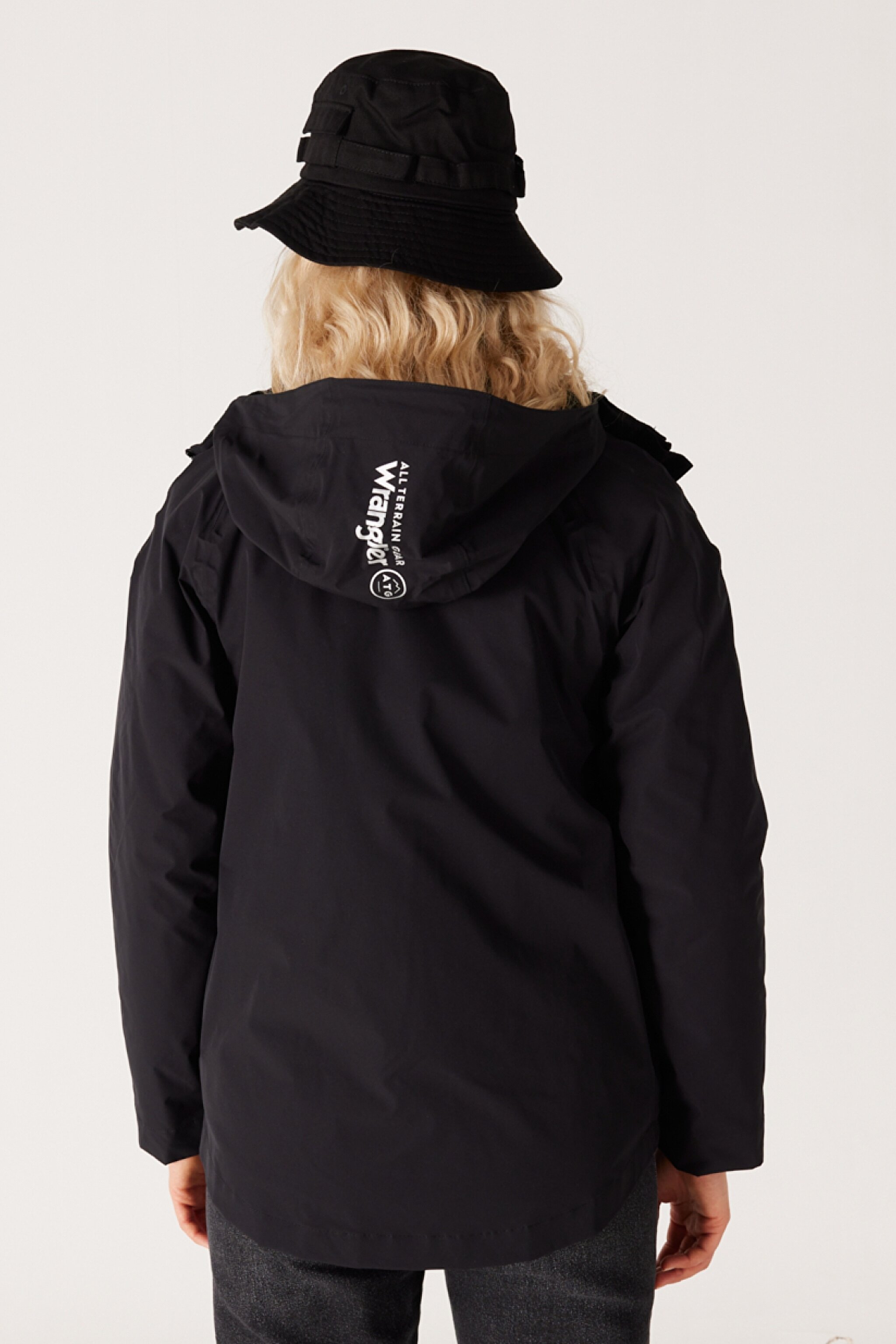 All Terrain Gear Regular Fit Kapüşonlu Çift Kullanımlı Siyah Su Geçirmez Ceket - Black-WA44ES100 (görsel 8)