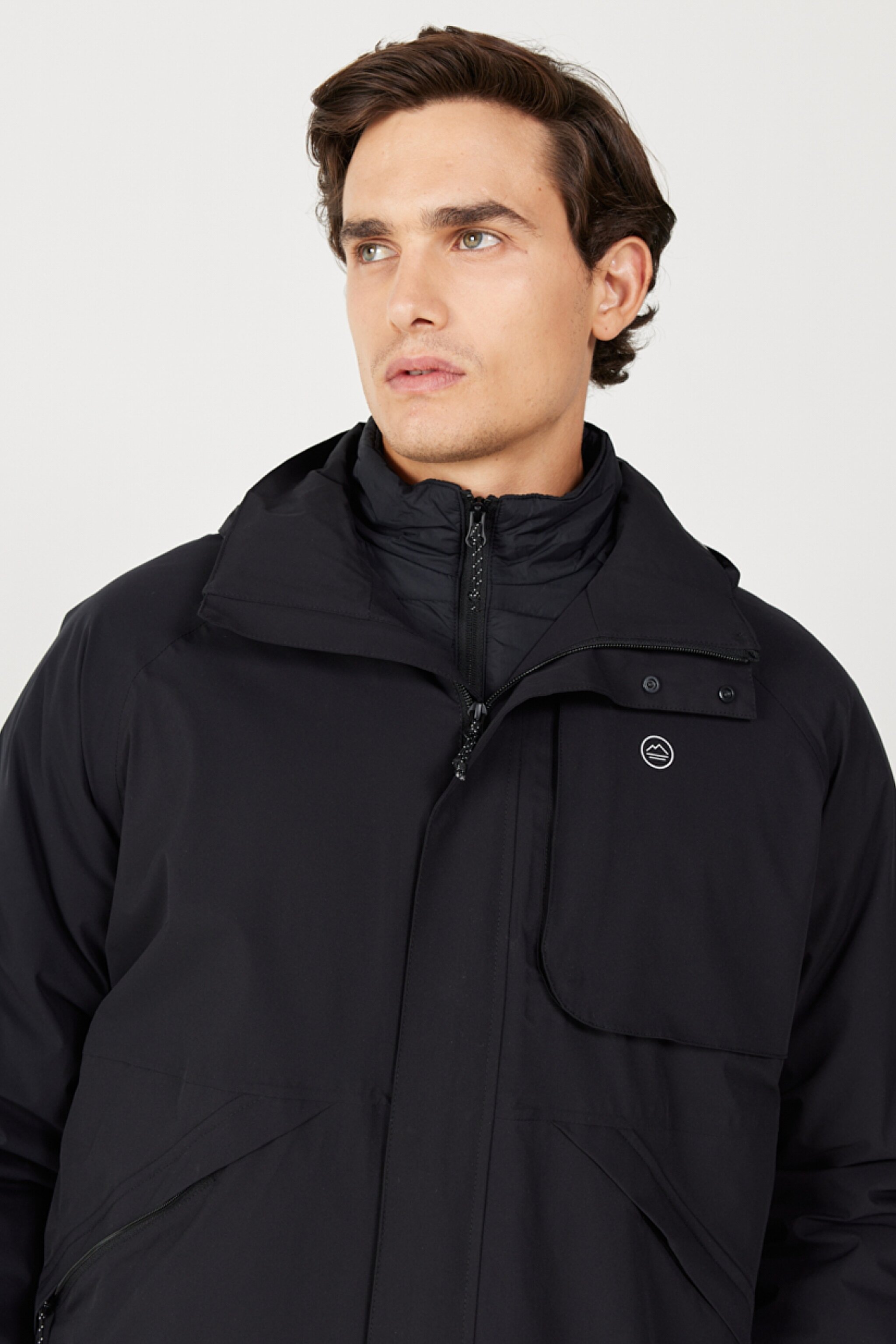 All Terrain Gear Regular Fit Normal Kesim Kapüşonlu Su Geçirmez Çift Kullanımlı Siyah Mont - Jet Black-WA4YESX6B (görsel 2)