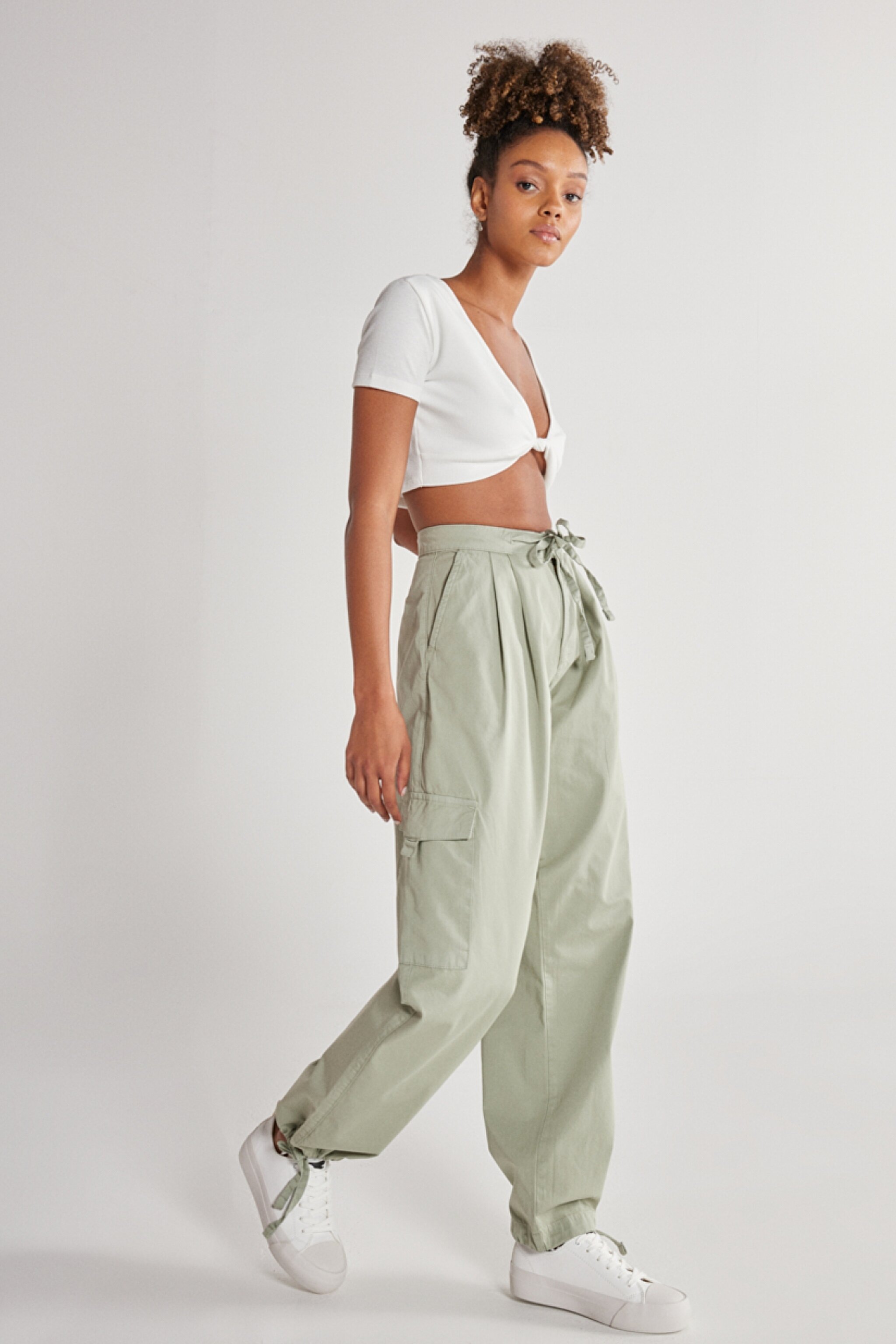 Regular Fit Normal Kesim %100 Pamuk Mint Yeşili Jogger Pantolon - Mint Green-WJOW001303 (görsel 3)
