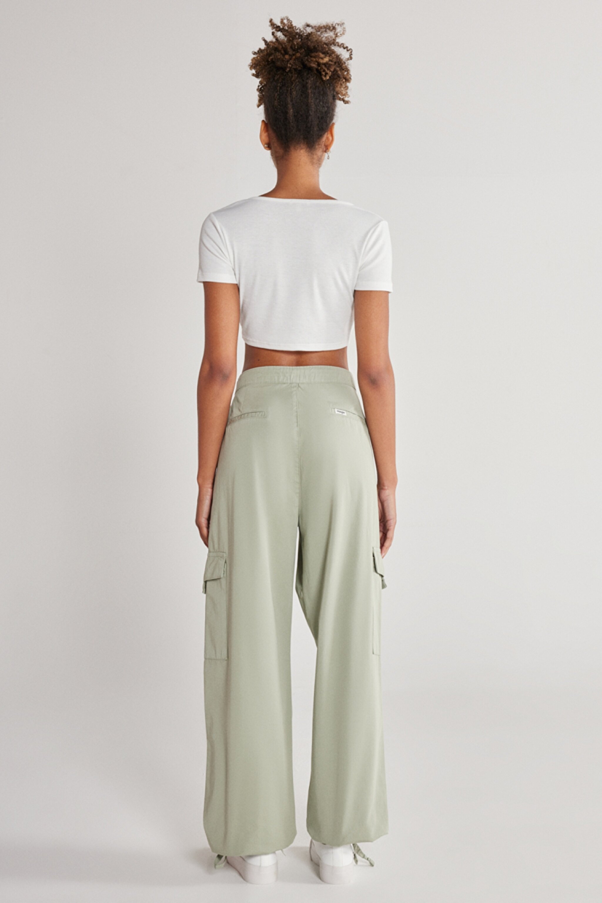 Regular Fit Normal Kesim %100 Pamuk Mint Yeşili Jogger Pantolon - Mint Green-WJOW001303 (görsel 8)
