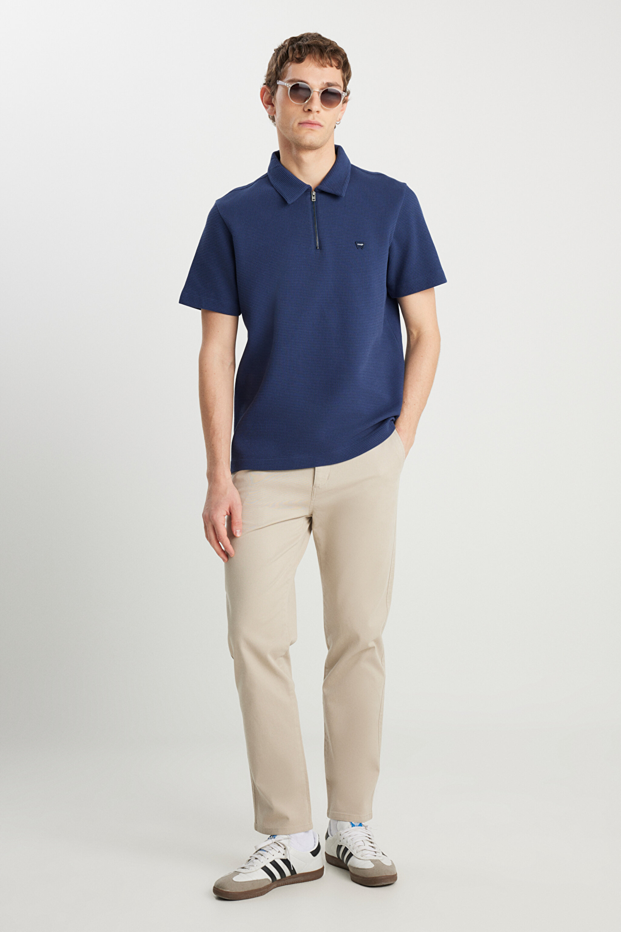 Slim Fit Dar Kesim Normal Bel DarPaça Bej Chino Pantolon - Beige-WM01003614