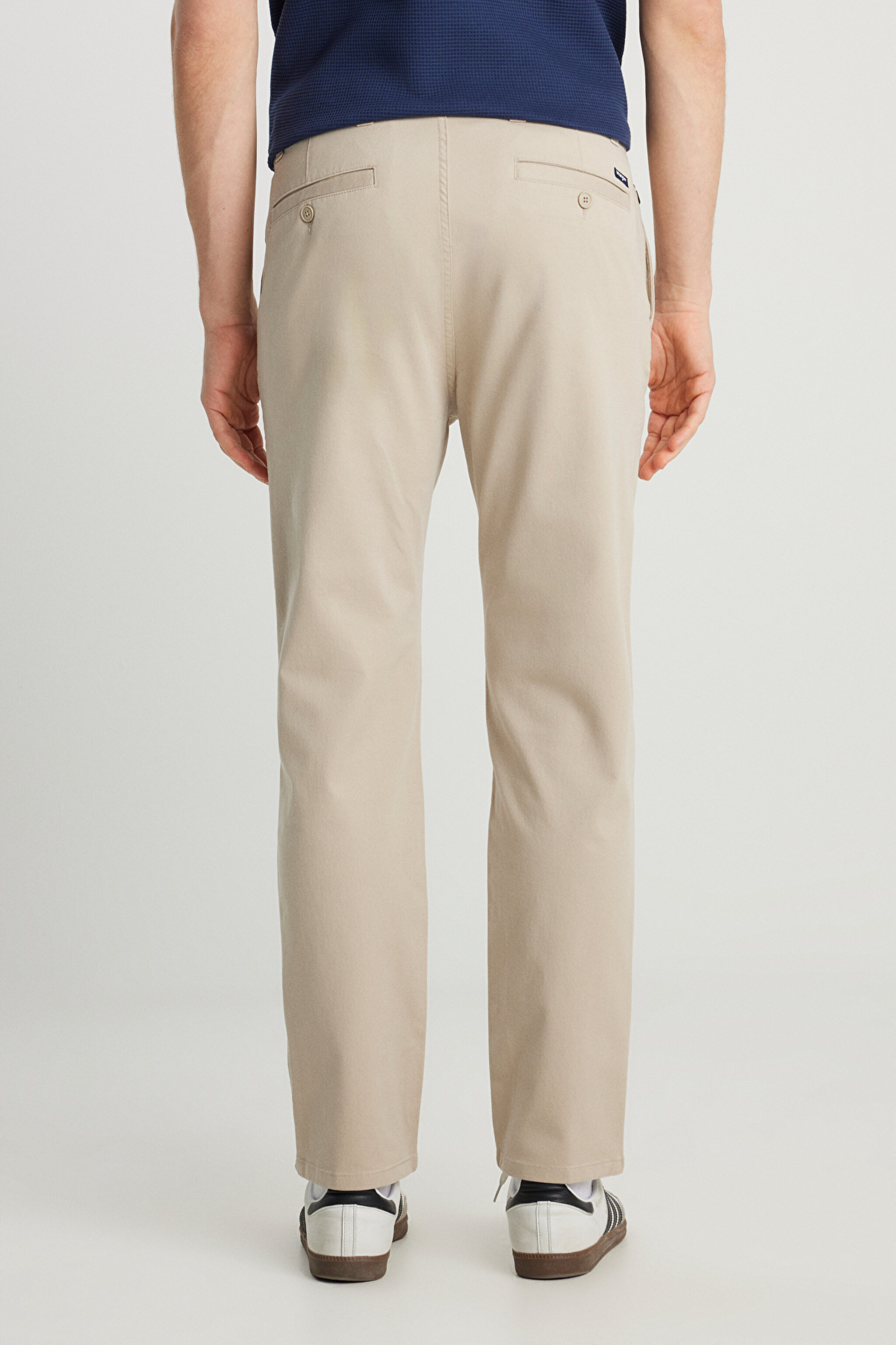 Slim Fit Dar Kesim Normal Bel DarPaça Bej Chino Pantolon - Beige-WM01003614 (görsel 4)