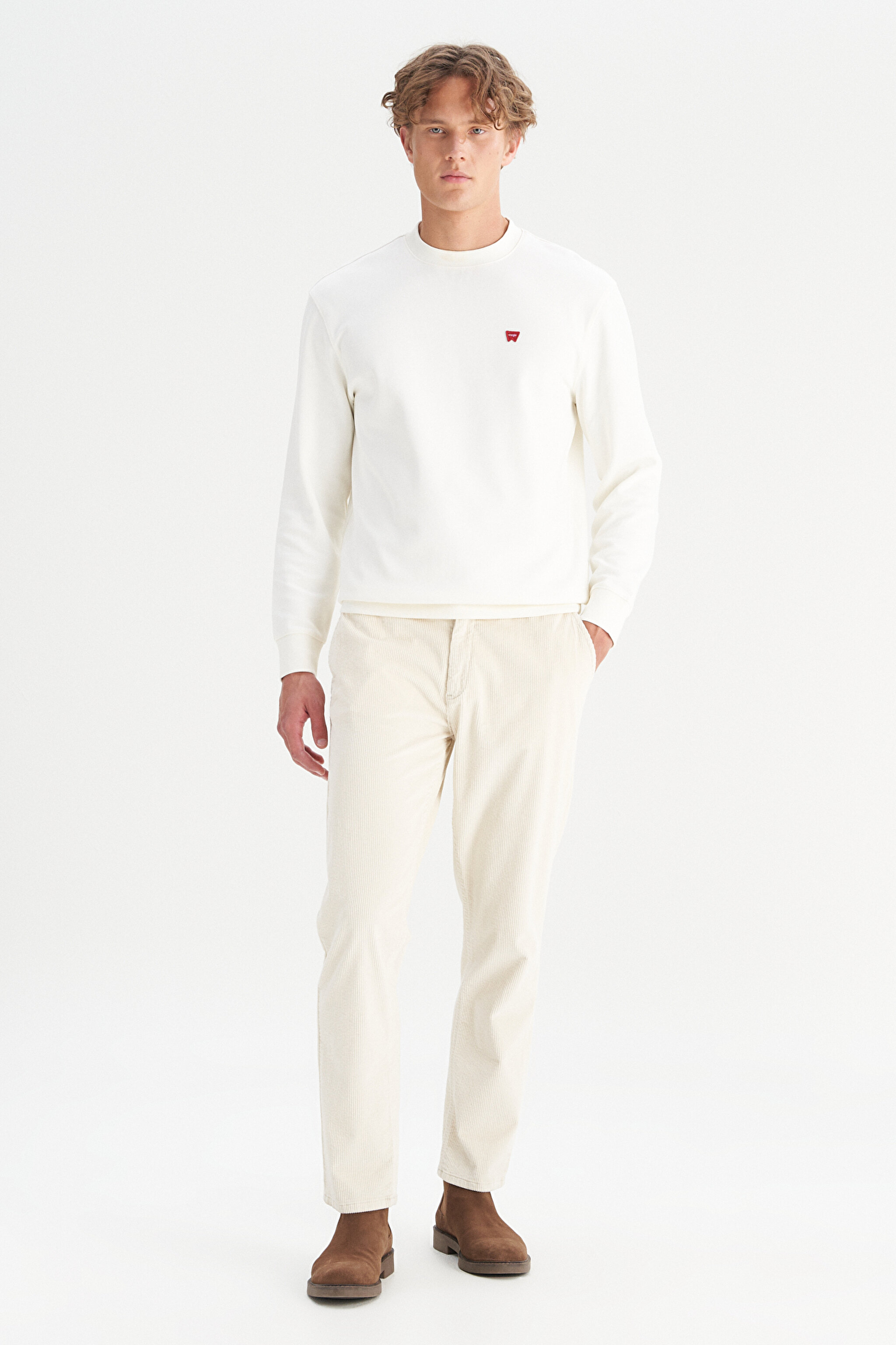 Pamuklu Regular Fit Normal Kesim Cepli Esnek Kadife Jogger Pantolon - Beige-WM010300524 (görsel 2)