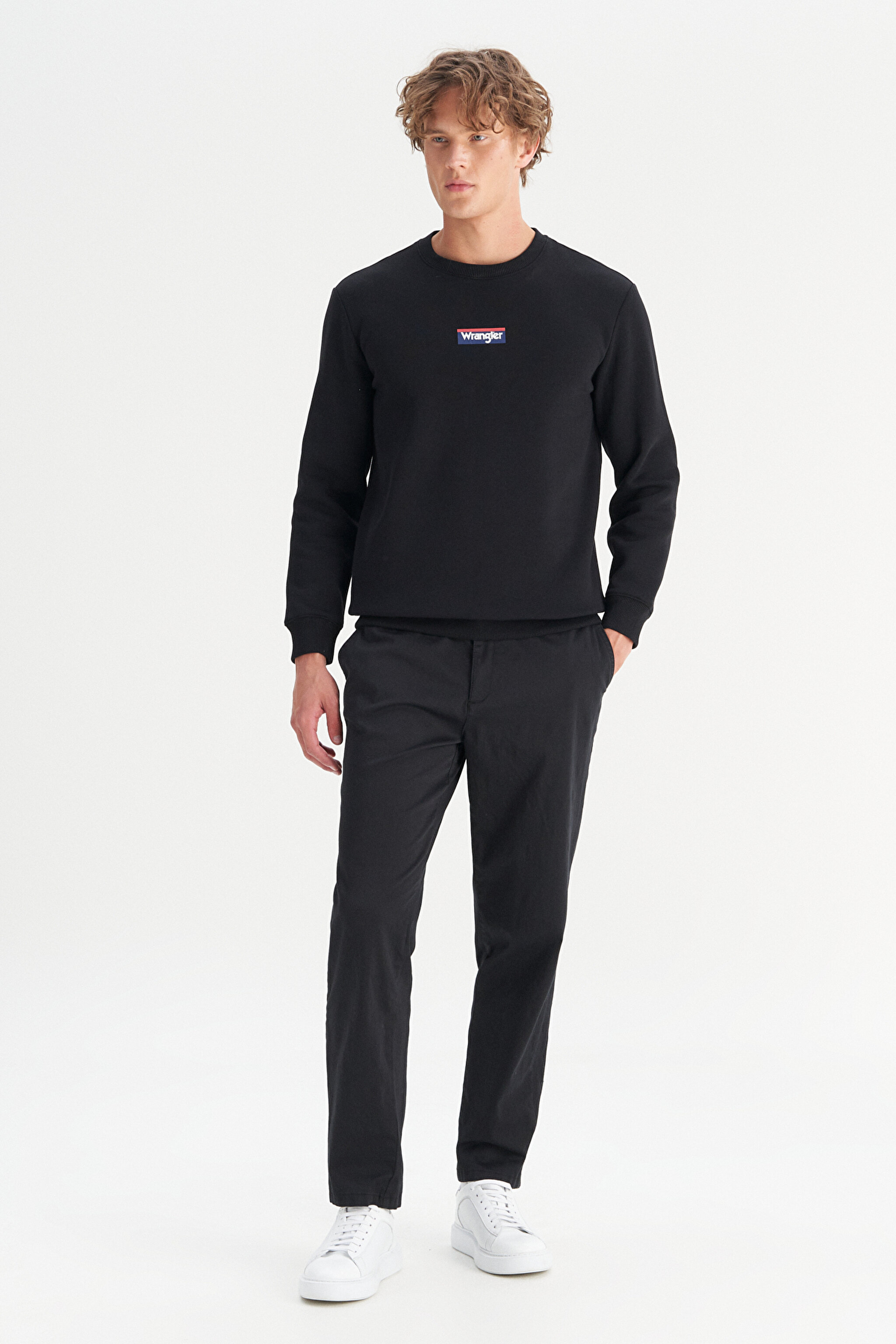 Pamuklu Slim Fit Dar Kesim Cepli Yumuşak Dokulu Esnek Pantolon - Black-WM01200001001