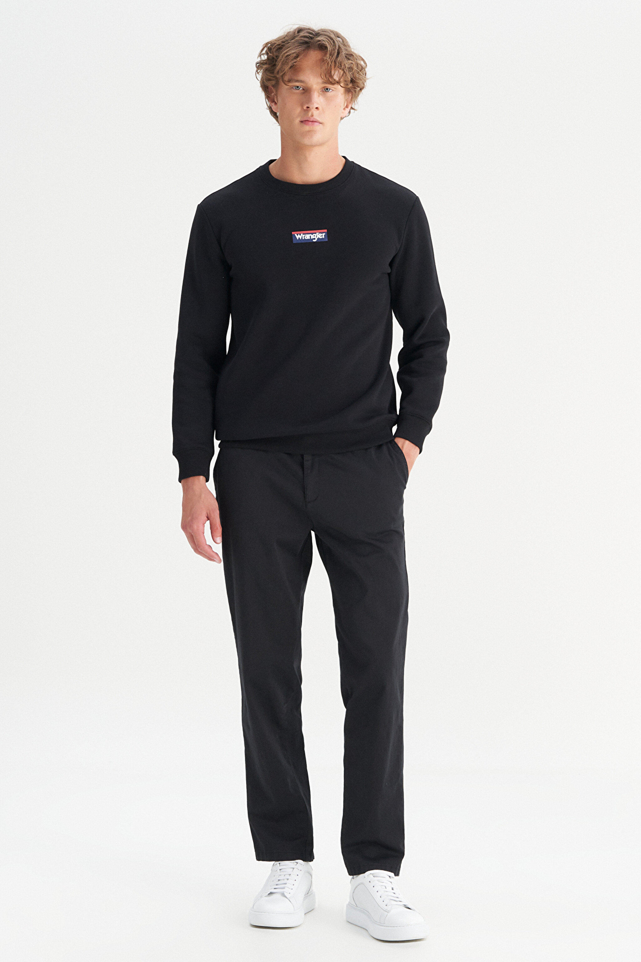 Pamuklu Slim Fit Dar Kesim Cepli Yumuşak Dokulu Esnek Pantolon - Black-WM01200001001 (görsel 3)