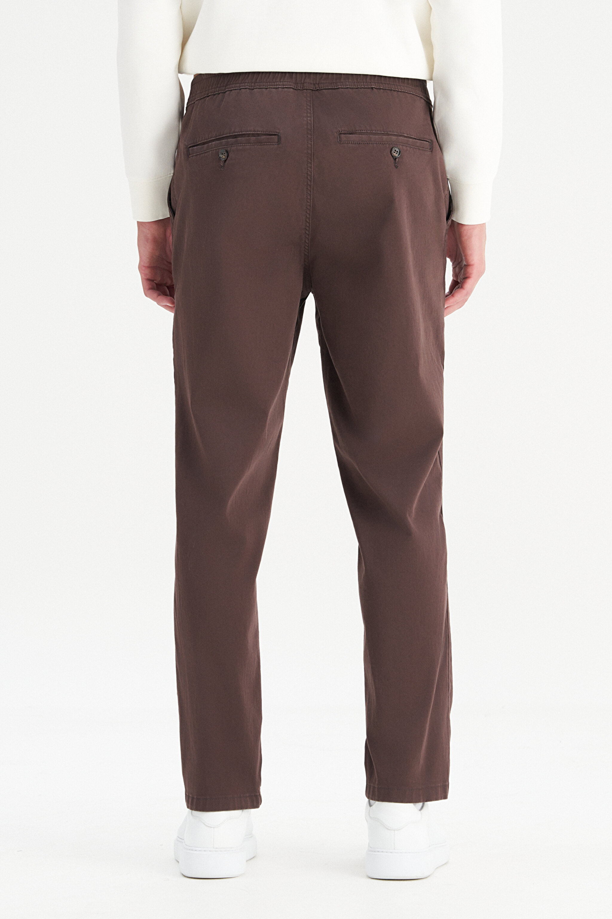 Pamuklu Slim Fit Dar Kesim Cepli Yumuşak Dokulu Esnek Pantolon - Dark Brown-WM01200001024 (görsel 4)