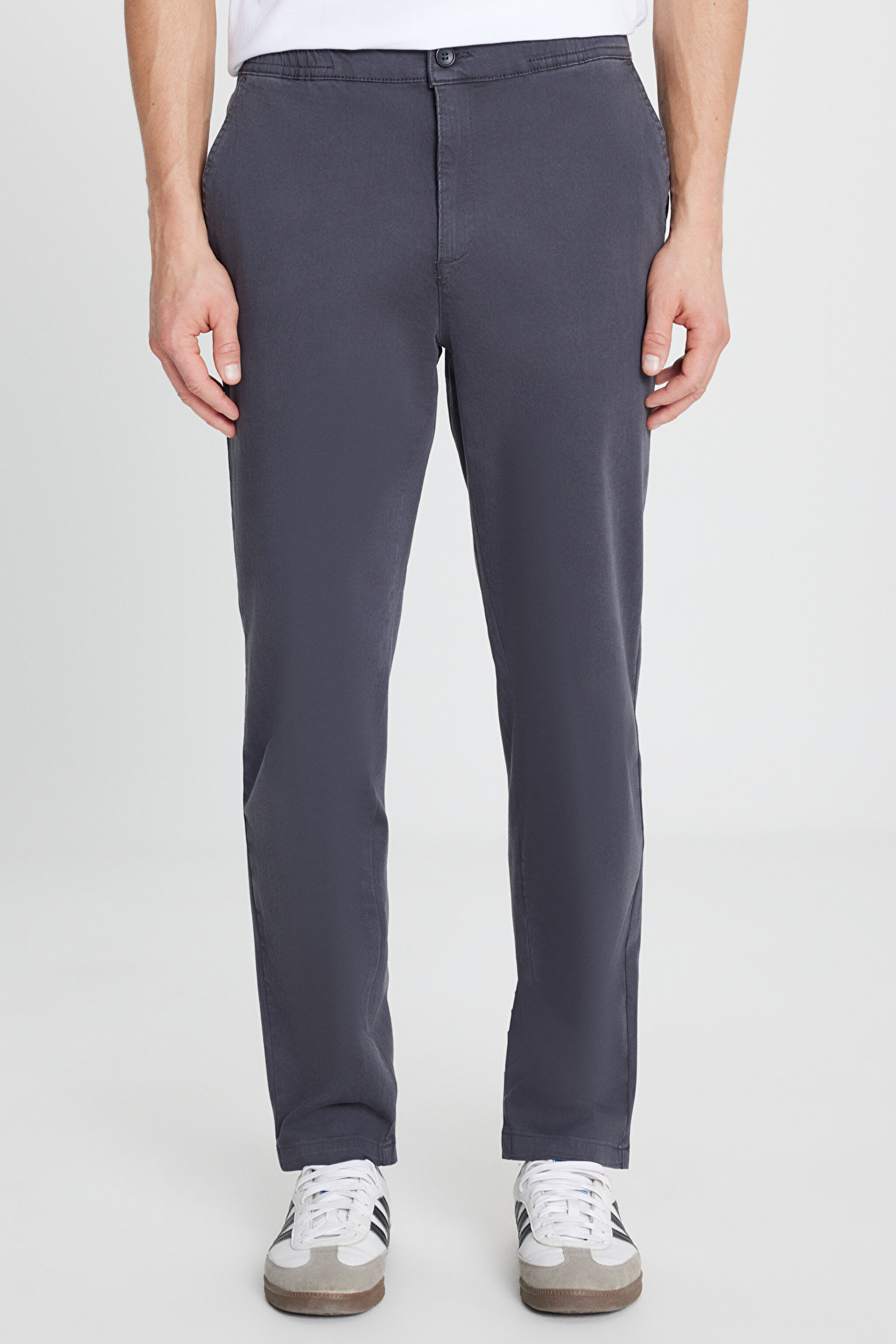 Pamuklu Slim Fit Dar Kesim Cepli Esnek Pantolon - Faded Black-WM01200001116 (görsel 3)