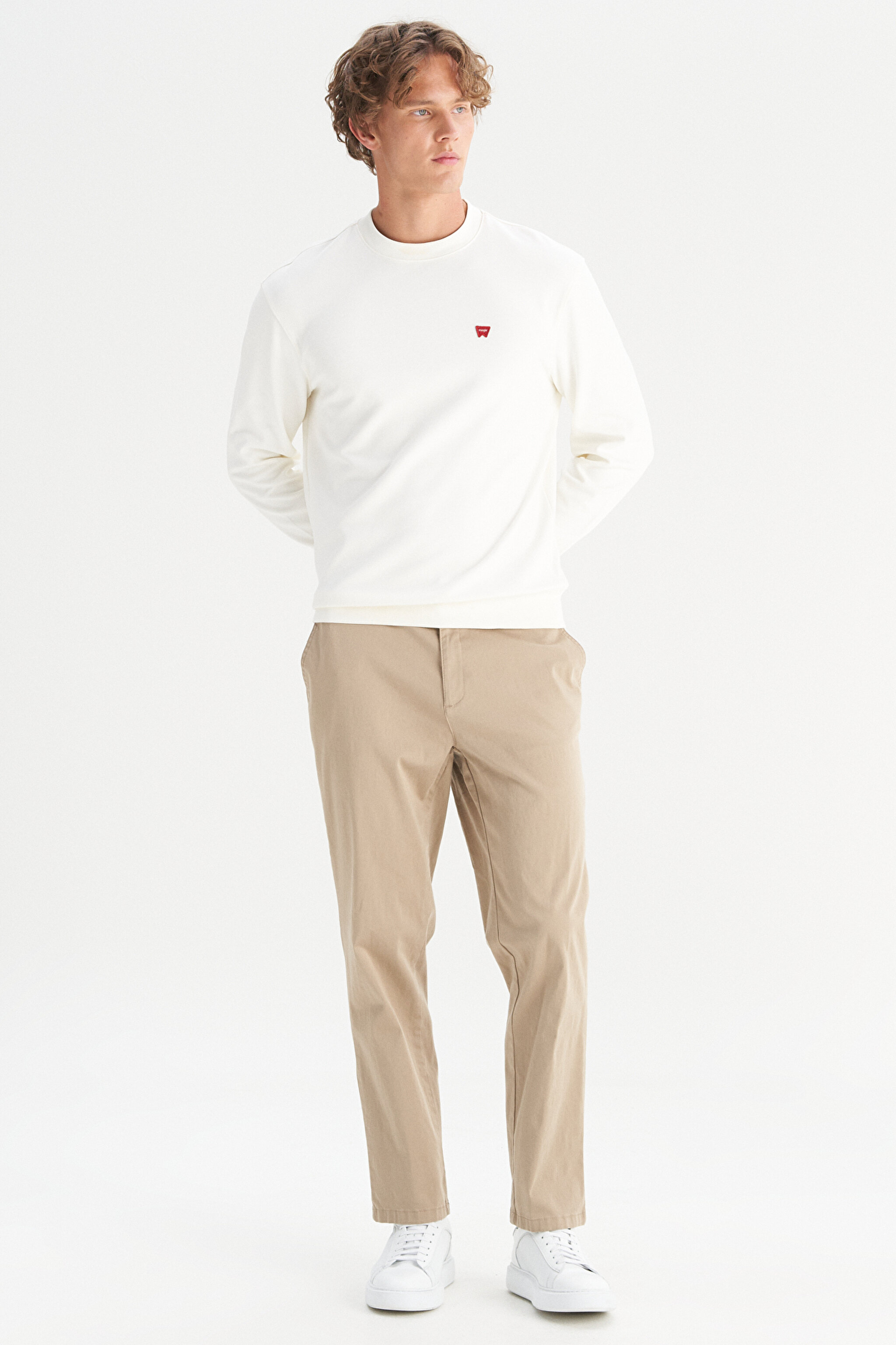 Pamuklu Slim Fit Dar Kesim Cepli Yumuşak Dokulu Esnek Pantolon - Beige-WM01200001614 (görsel 3)