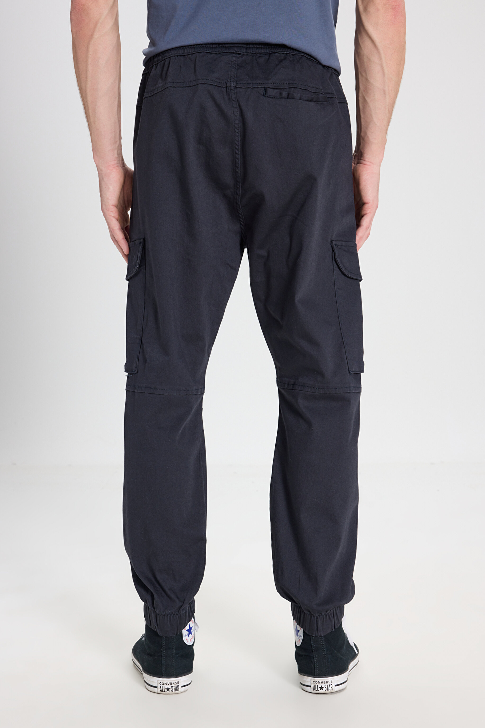 Regular Fit Normal Kesim Normal Bel Dar Paça Lacivert Jogger Pantolon - Navy-WM03002410 (görsel 6)