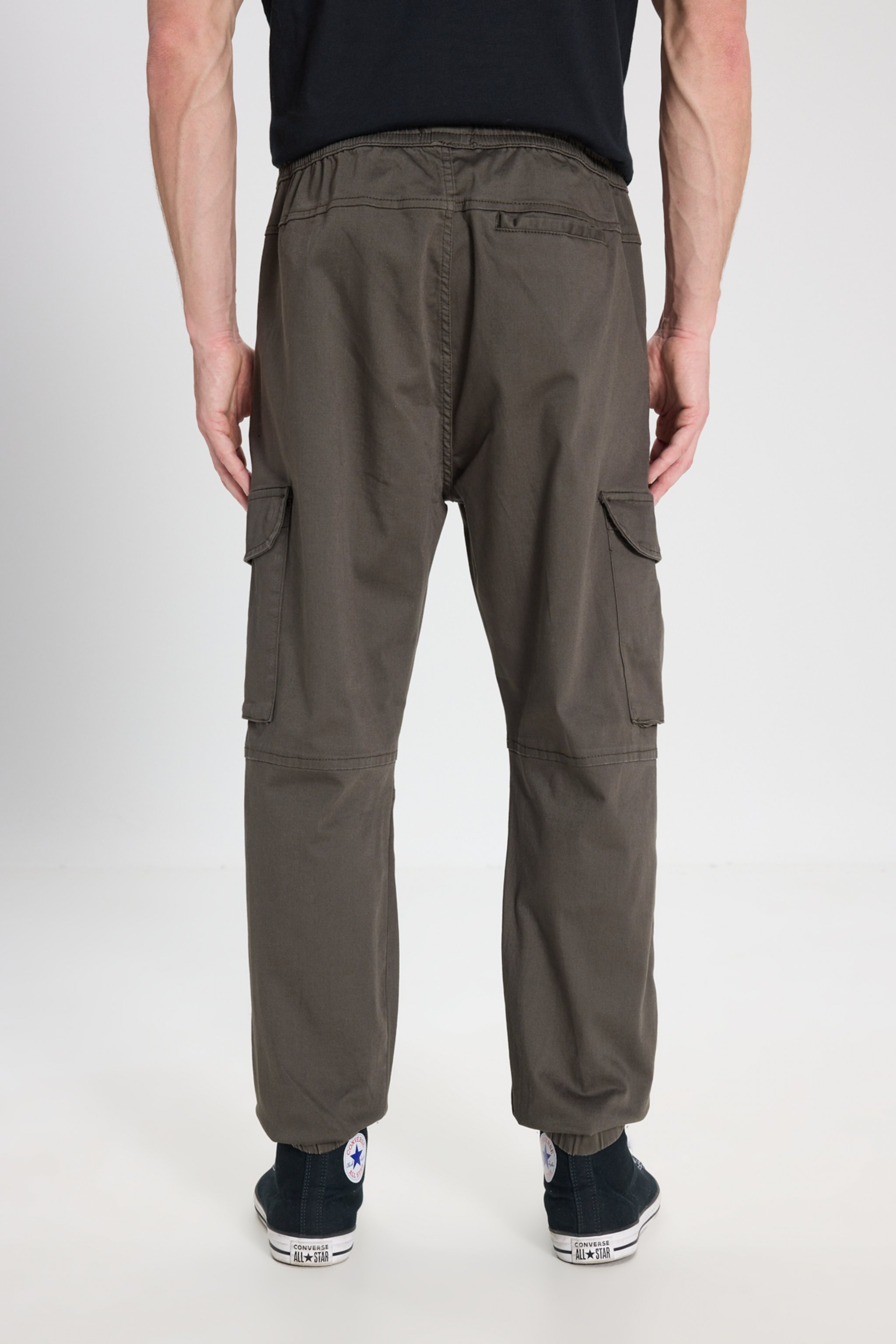Regular Fit Normal Kesim Normal Bel Dar Paça Haki Jogger Pantolon - Khaki-WM03002801 (görsel 6)