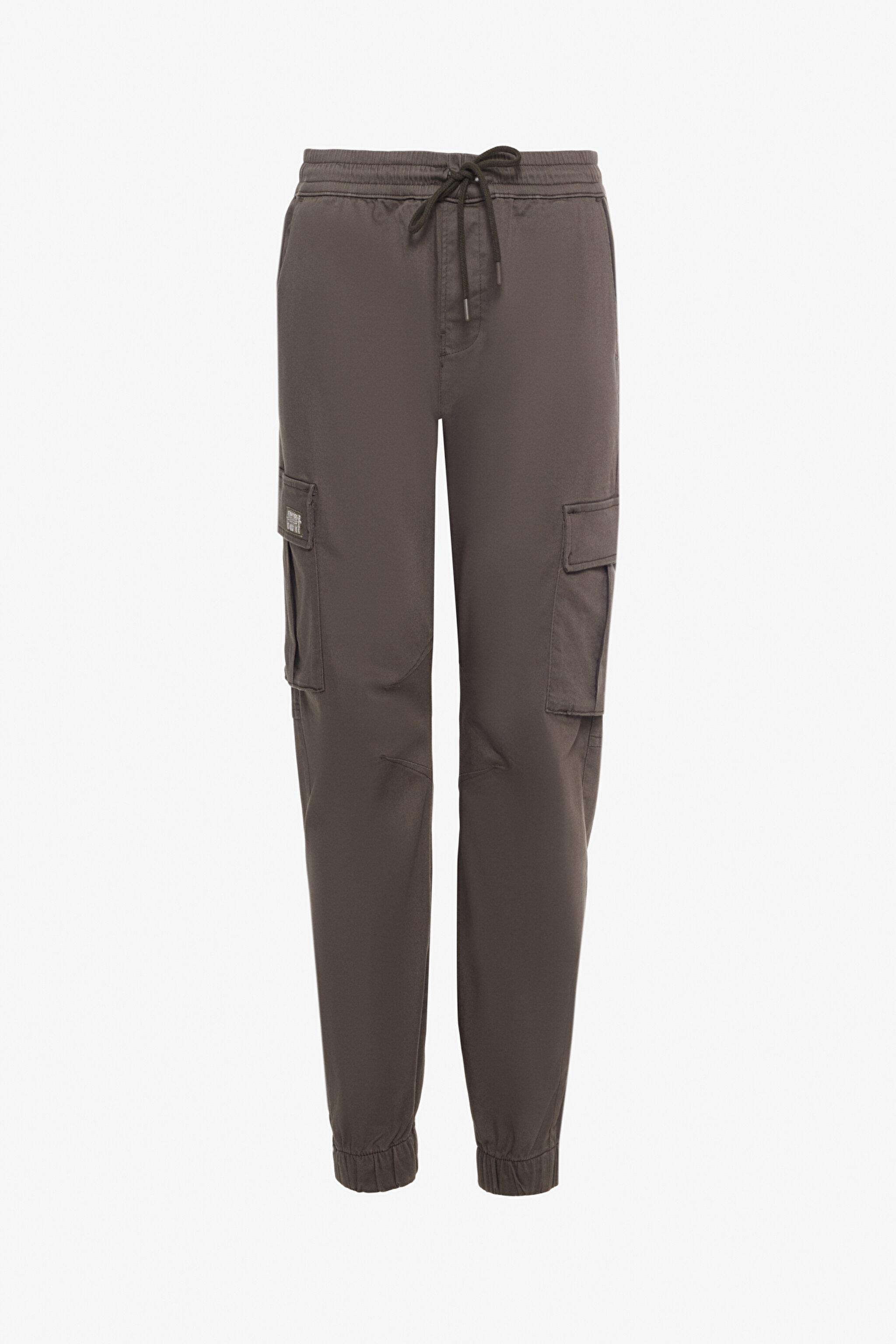 Regular Fit Normal Kesim Normal Bel Dar Paça Haki Jogger Pantolon - Khaki-WM03002801 (görsel 7)