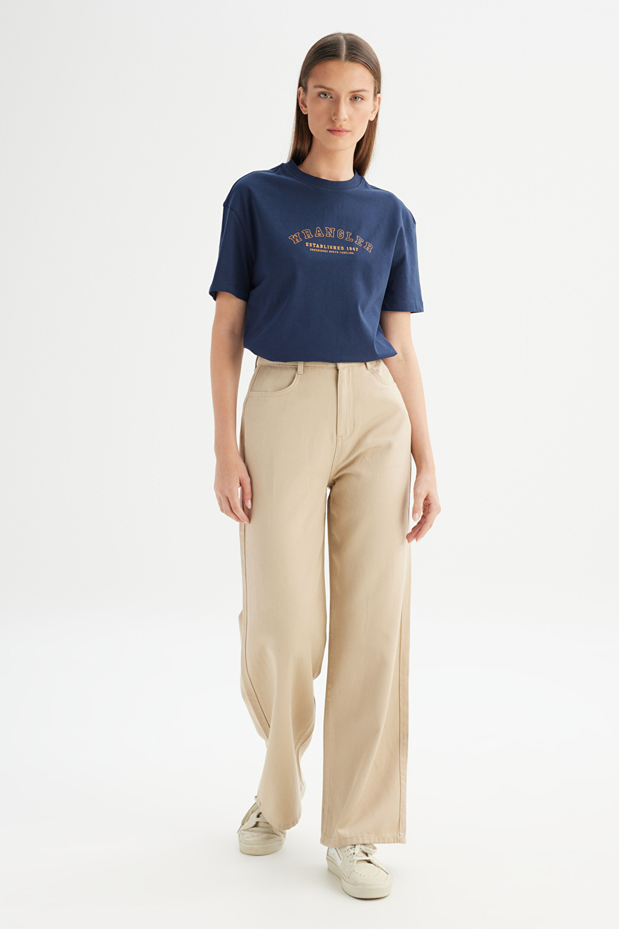 Straight Fit Normal Bel Cepli Pantolon - Beige-WW09001614