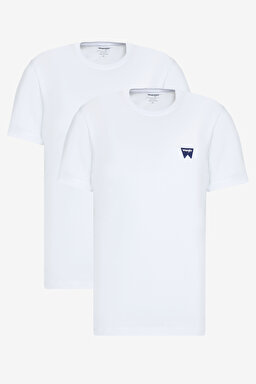 %100 Pamuk Regular Fit Normal Kesim Beyaz 2'li Paket Tişört - White-White-BN2W70MD3WW
