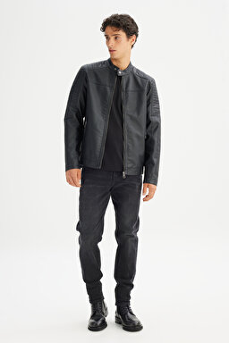 Regular Fit Normal Kesim Siyah Ceket - Black-CHL242469001 (görsel 2)