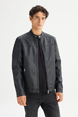 Regular Fit Normal Kesim Siyah Ceket - Black-CHL242469001 (görsel 3)