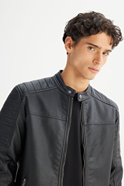 Regular Fit Normal Kesim Siyah Ceket - Black-CHL242469001 (görsel 4)