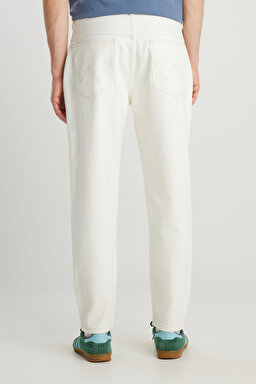 %100  Pamuk Frank Relaxed Fit Geniş Kesim Beyaz Jean Denim Pantolon - White-FRNK00001100 (görsel 4)