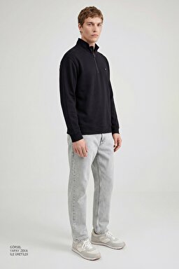 %100 Pamuk Frank Relaxed Fit Geniş Kesim Açık Gri Jean Denim Pantolon - Light Gray-FRNK00011032 (görsel 2)