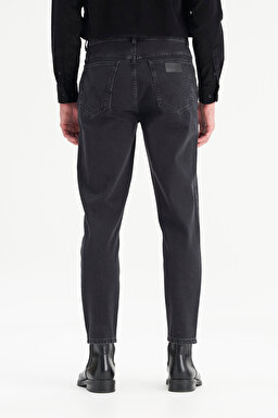 %100 Pamuk Frank Relaxed Fit Geniş Kesim Siyah Jean Denim Pantolon - Black-FRNK00012001 (görsel 5)