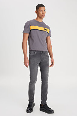 Luke Slim Tapered Dar Kesim Düşük Bel Antrasit Esnek Jean Kot Pantolon - Anthracite-L211034003 (görsel 2)