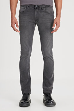 Luke Slim Tapered Dar Kesim Düşük Bel Antrasit Esnek Jean Kot Pantolon - Anthracite-L211034003 (görsel 5)
