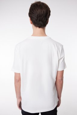 Regular Fit Normal Kesim Sıfır Yaka %100 Pamuk Logolu Tişört - White-L211725100 (görsel 4)