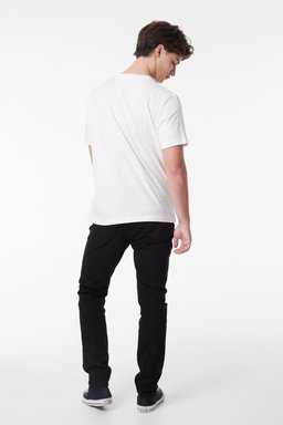 Regular Fit Normal Kesim Sıfır Yaka %100 Pamuk Logolu Tişört - White-L211725100 (görsel 5)