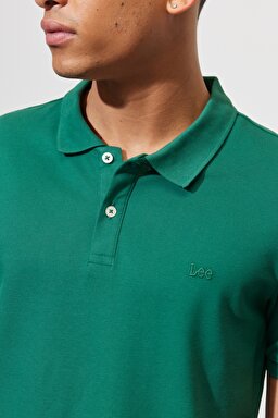 Regular Fit Normal Kesim Polo Yaka %100 Pamuk Tişört - Green-L211810300 (görsel 3)
