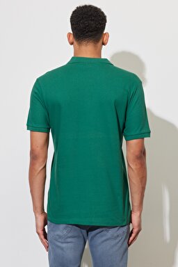Regular Fit Normal Kesim Polo Yaka %100 Pamuk Tişört - Green-L211810300 (görsel 5)