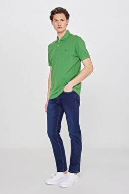 Regular Fit Normal Kesim %100 Pamuk Polo Yaka Yeşil Tişört - Mint Green-L211810303 (görsel 3)