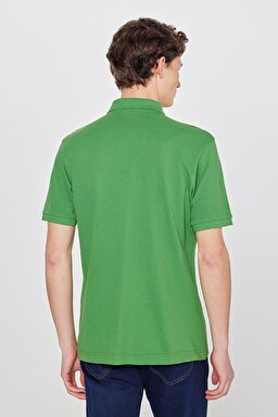 Regular Fit Normal Kesim %100 Pamuk Polo Yaka Yeşil Tişört - Mint Green-L211810303 (görsel 5)