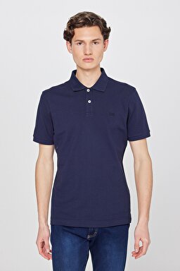 Regular Fit Normal Kesim Polo Yaka %100 Pamuk Tişört - Navy-L211810410