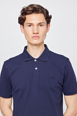 Regular Fit Normal Kesim Polo Yaka %100 Pamuk Tişört - Navy-L211810410 (görsel 4)