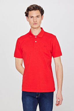 Regular Fit Normal Kesim %100 Pamuk Polo Yaka Mercan Tişört - Coral-L211810512