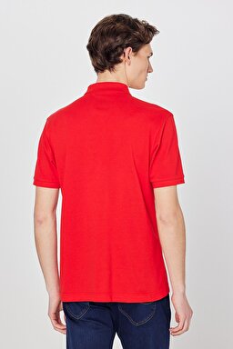 Regular Fit Normal Kesim %100 Pamuk Polo Yaka Mercan Tişört - Coral-L211810512 (görsel 5)